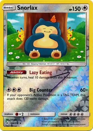 Snorlax, catalogue front