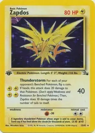 Zapdos, catalogue front