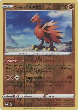 Galarian Zapdos, catalogue front
