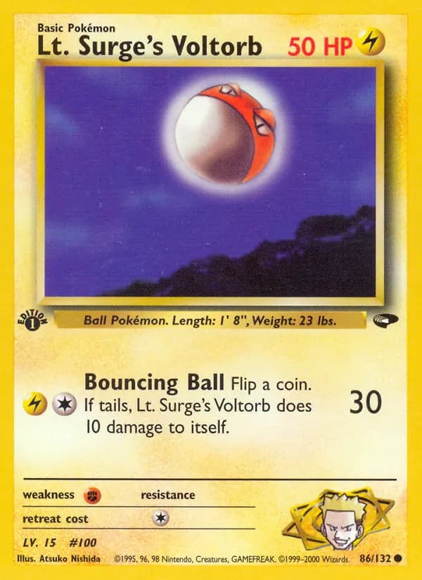 Lt. Surge's Voltorb, catalogue front