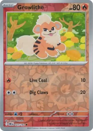 Growlithe, catalogue front