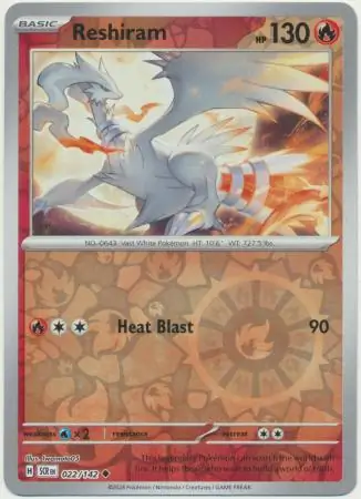 Reshiram, catalogue front