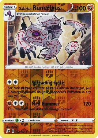 Galarian Runerigus, catalogue front