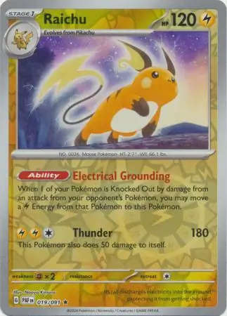 Raichu, catalogue front