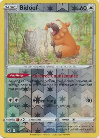 Bidoof, catalogue front