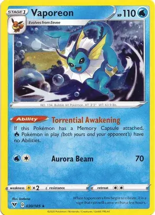 Vaporeon, catalogue front