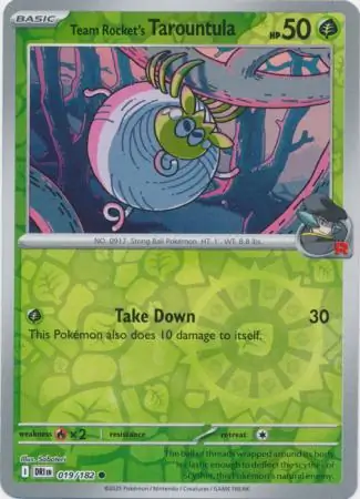 Team Rocket's Tarountula, catalogue front