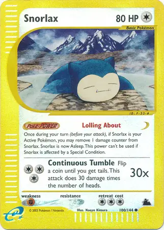 Snorlax, catalogue front