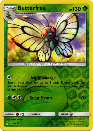Butterfree, catalogue front