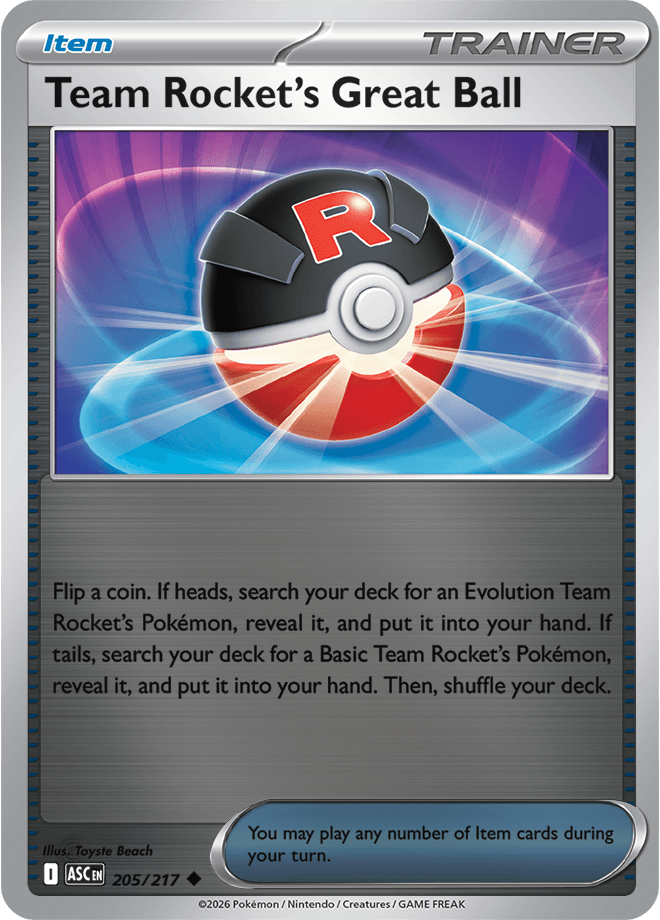 Team Rocket's Great Ball, catalogue front