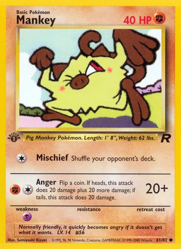 Mankey, catalogue front
