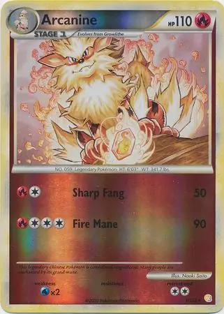 Arcanine, catalogue front