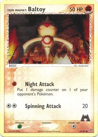 Team Magma's Baltoy, catalogue front