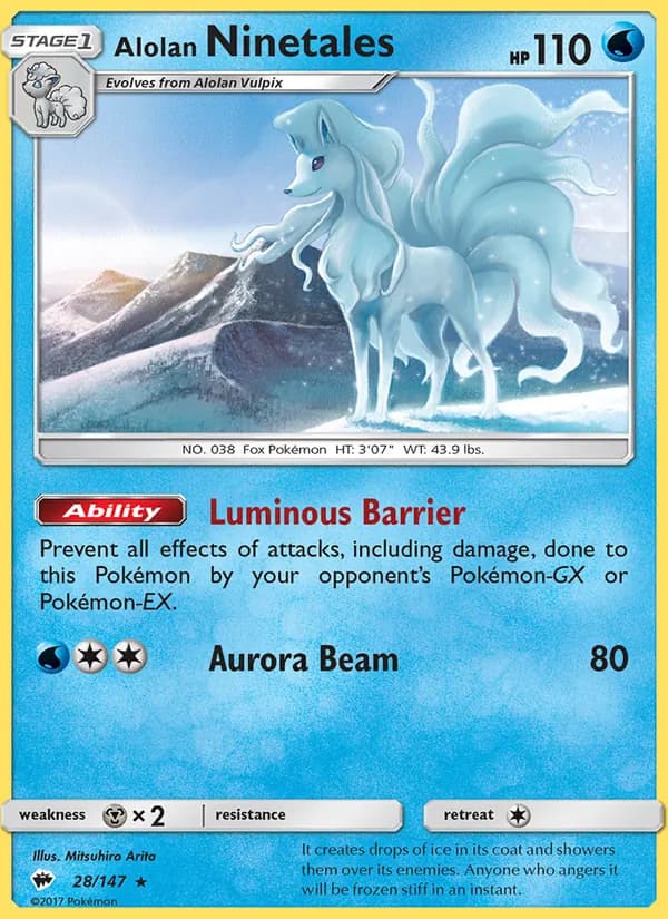 Alolan Ninetales, catalogue front