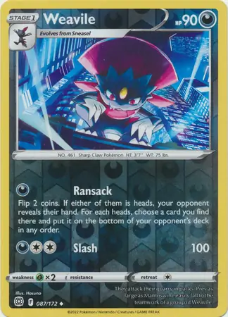 Weavile, catalogue front