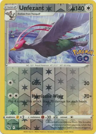 Unfezant, catalogue front