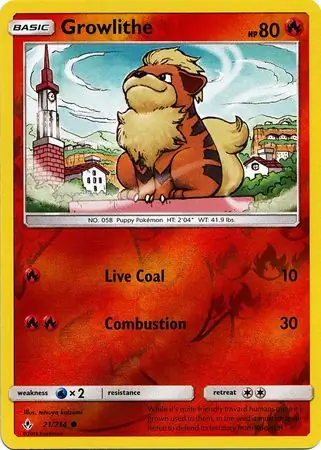 Growlithe, catalogue front