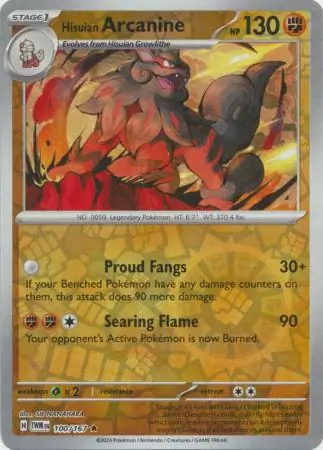 Hisuian Arcanine, catalogue front