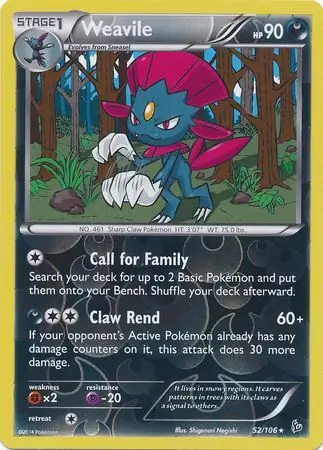 Weavile, catalogue front