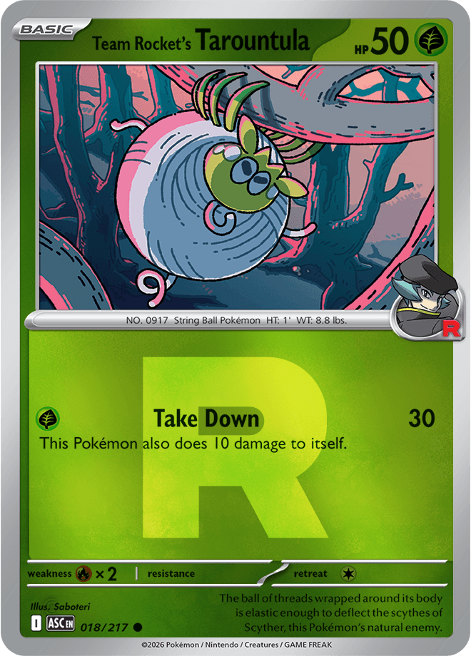 Team Rocket's Tarountula, catalogue front