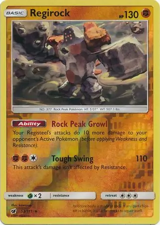 Regirock, catalogue front