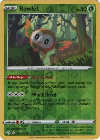 Rowlet, catalogue front