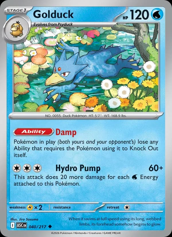 Golduck, catalogue front