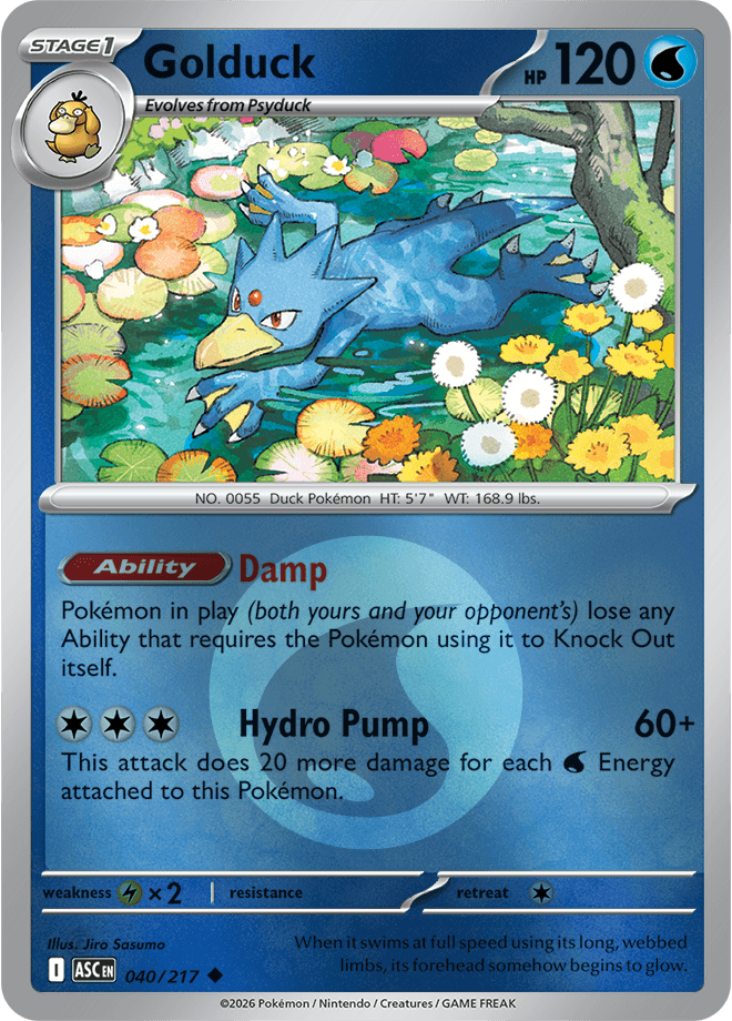 Golduck, catalogue front