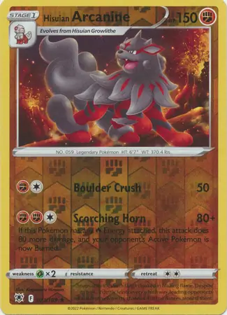 Hisuian Arcanine, catalogue front