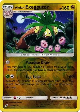 Alolan Exeggutor, catalogue front