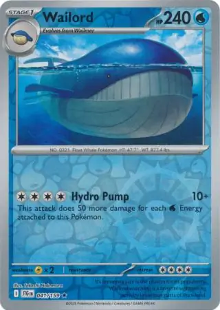 Wailord, catalogue front