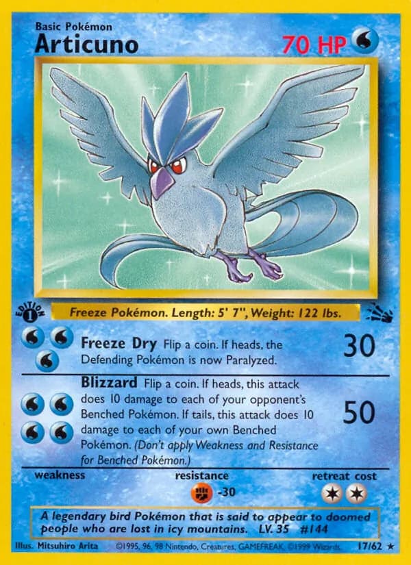 Articuno, catalogue front
