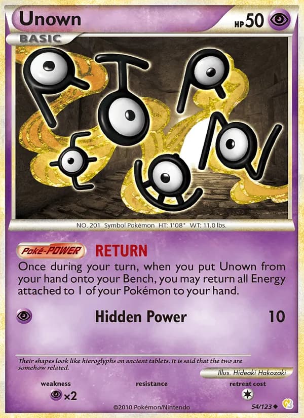 Unown, catalogue front