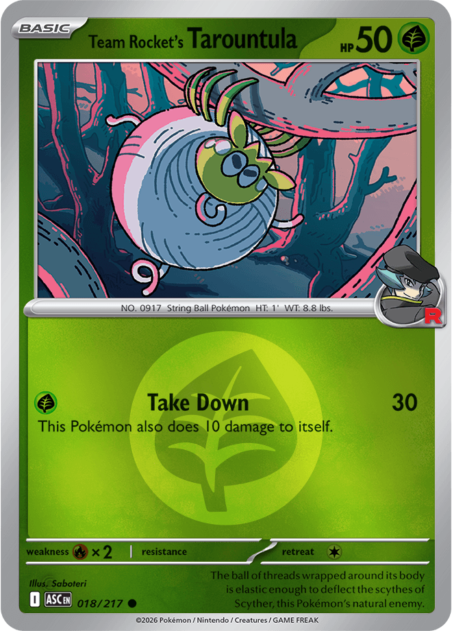 Team Rocket's Tarountula, catalogue front