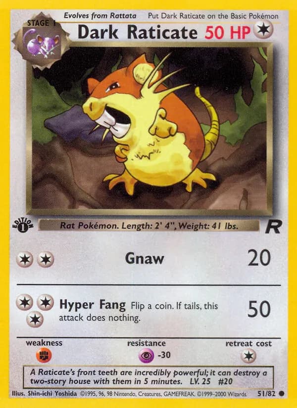 Dark Raticate, catalogue front