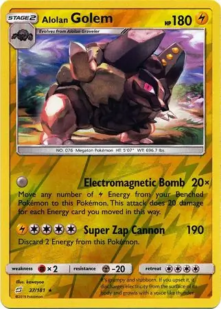 Alolan Golem, catalogue front