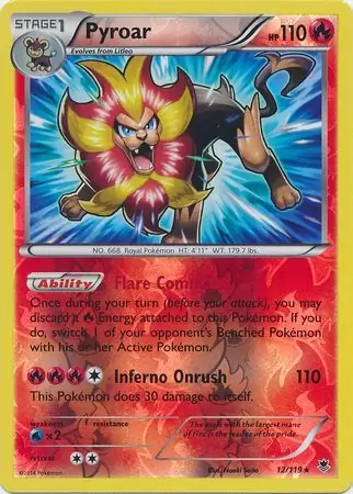 Pyroar, catalogue front