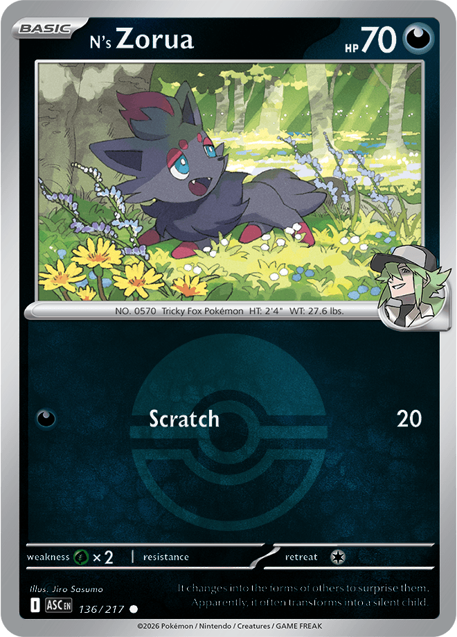 N's Zorua, catalogue front