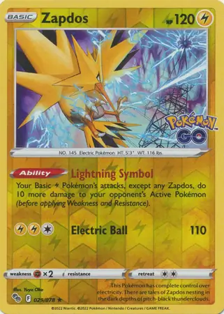 Zapdos, catalogue front