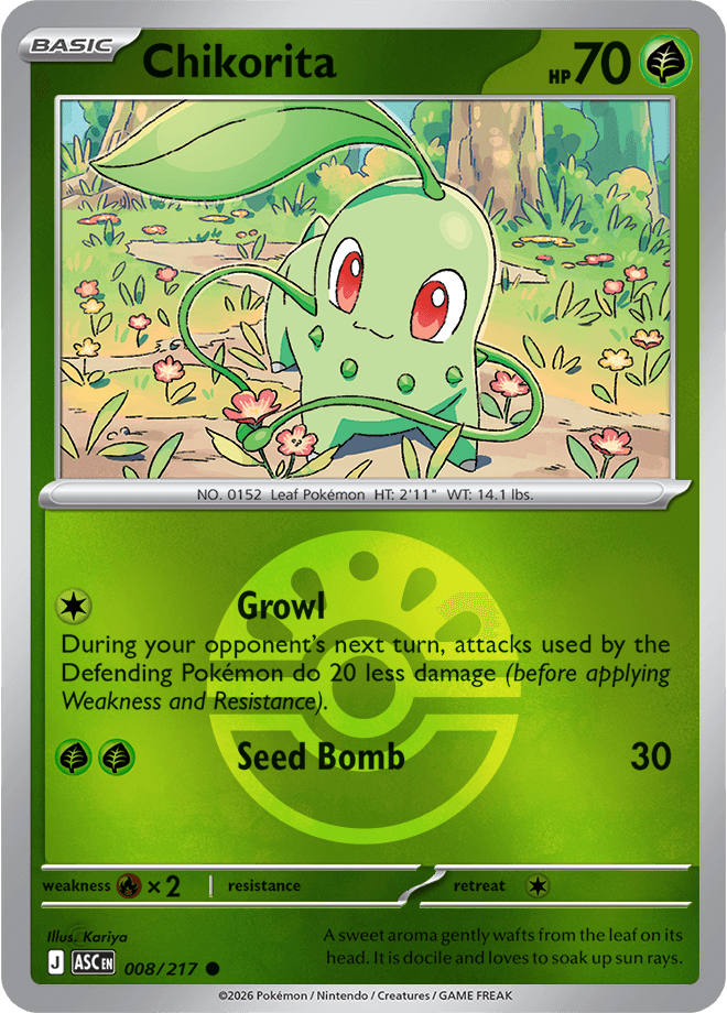 Chikorita, catalogue front