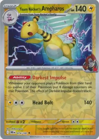 Team Rocket's Ampharos, catalogue front