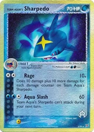 Team Aqua's Sharpedo, catalogue front