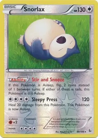 Snorlax, catalogue front