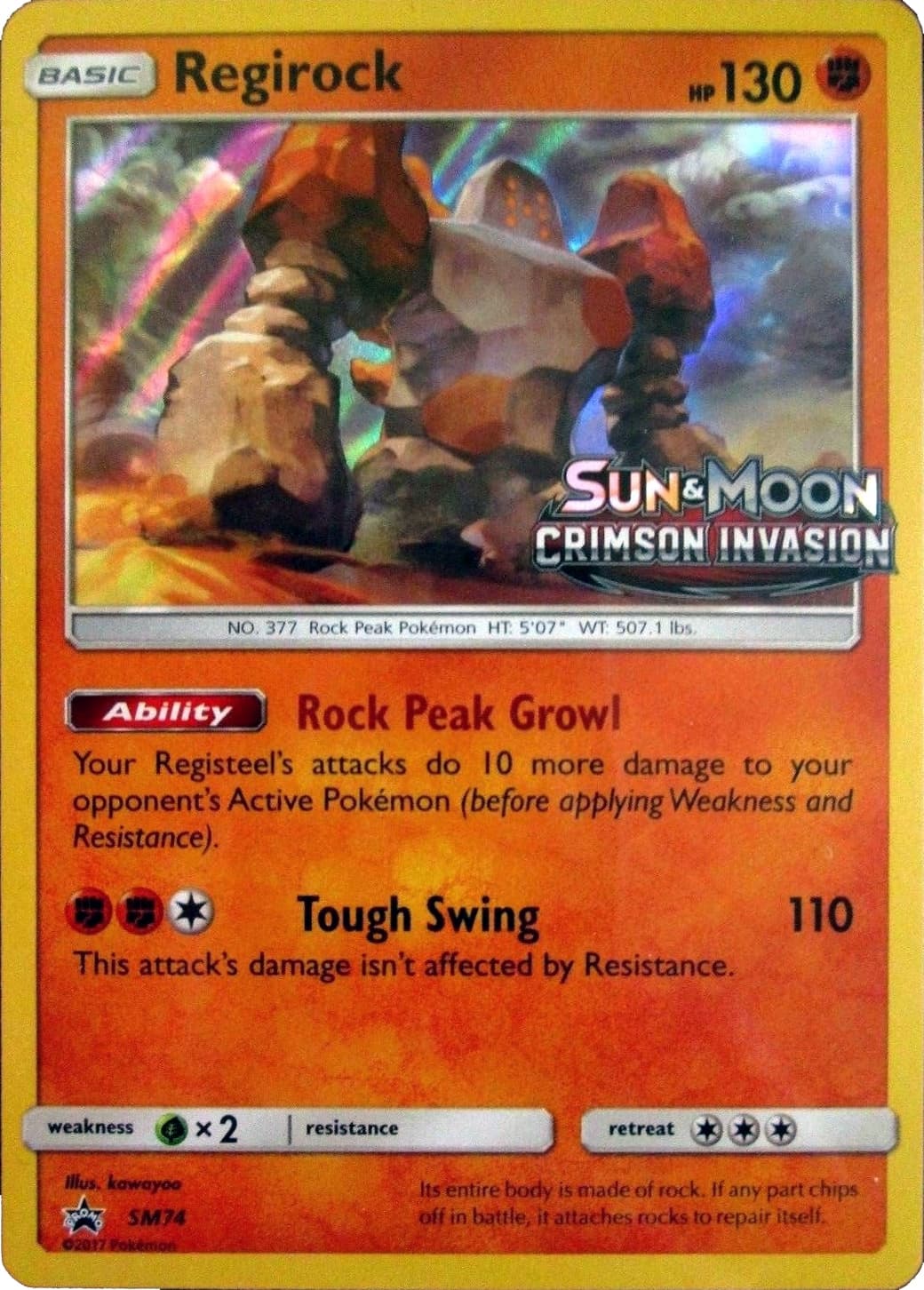 Regirock, catalogue front