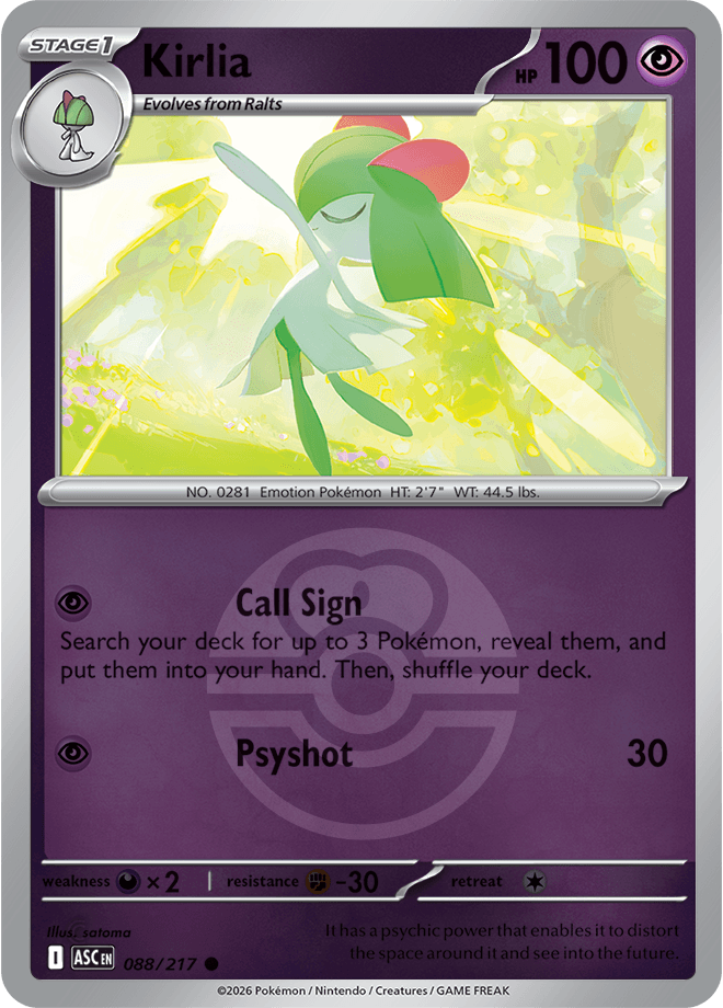Kirlia, catalogue front