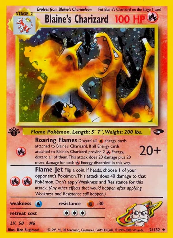 Blaine's Charizard, catalogue front