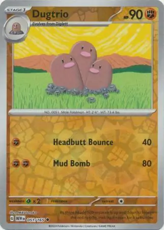 Dugtrio, catalogue front