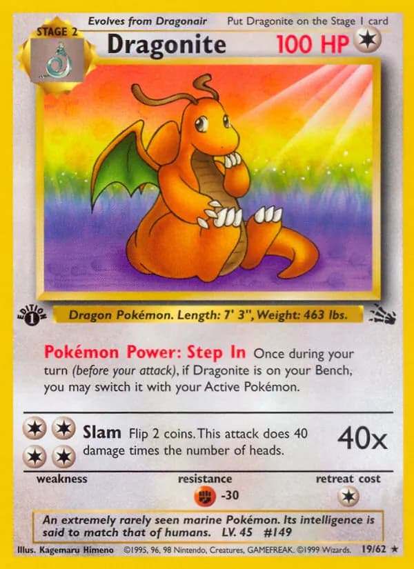 Dragonite, catalogue front
