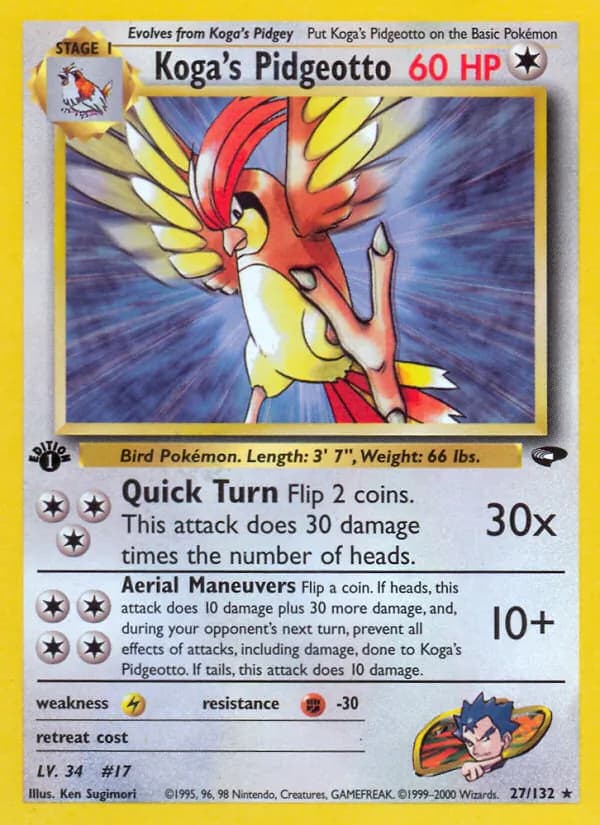 Koga's Pidgeotto, catalogue front