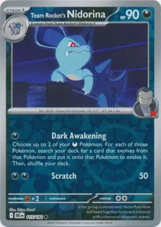 Team Rocket's Nidorina, catalogue front
